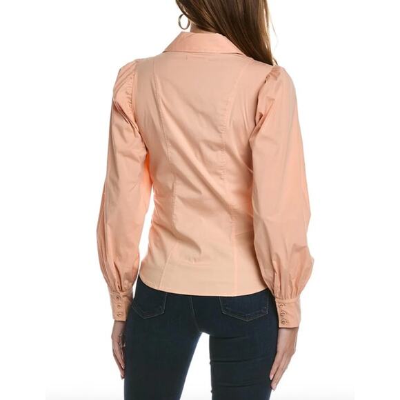 RAMY BROOK Top NEW Size XS Light Orange Lucia Collar Button Down $325 - Picture 2 of 5